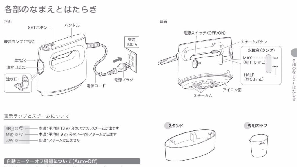 NI-FS60Aの電源スイッチの位置を示す説明図（本体背面にスライド式スイッチ）
