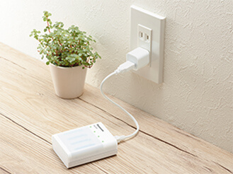 パナソニック BQ-CC87LAM-K USB給電での充電方法例（ACアダプターを使用）