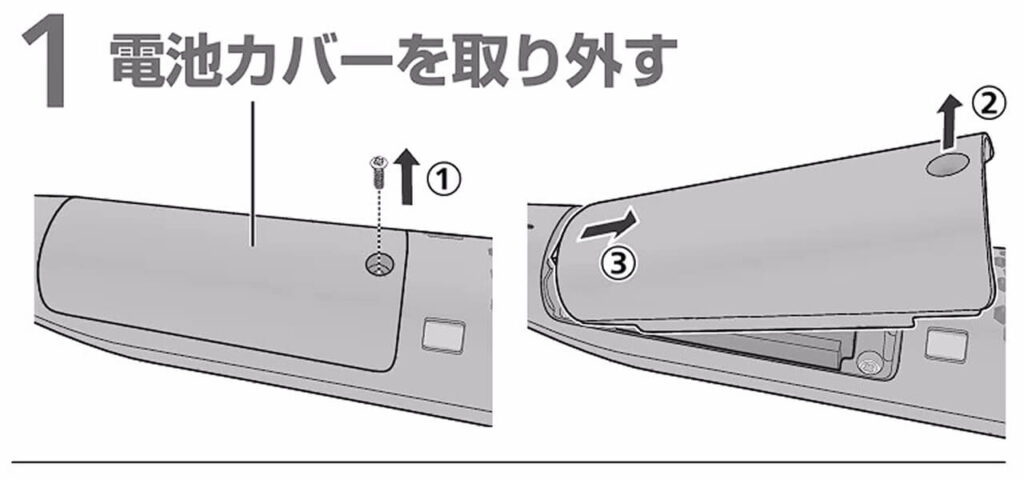 MC-NS10KEの電池交換方法（ドライバーでカバーを取り外す手順）