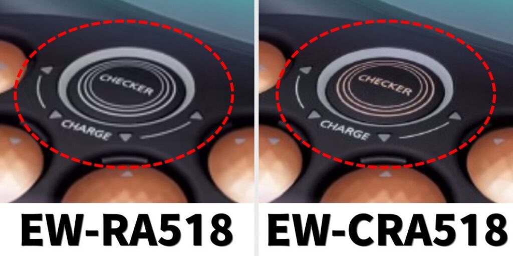 EW-RA518とEW-CRA518の違い｜コリコランのチェッカー色（白とゴールド）の比較